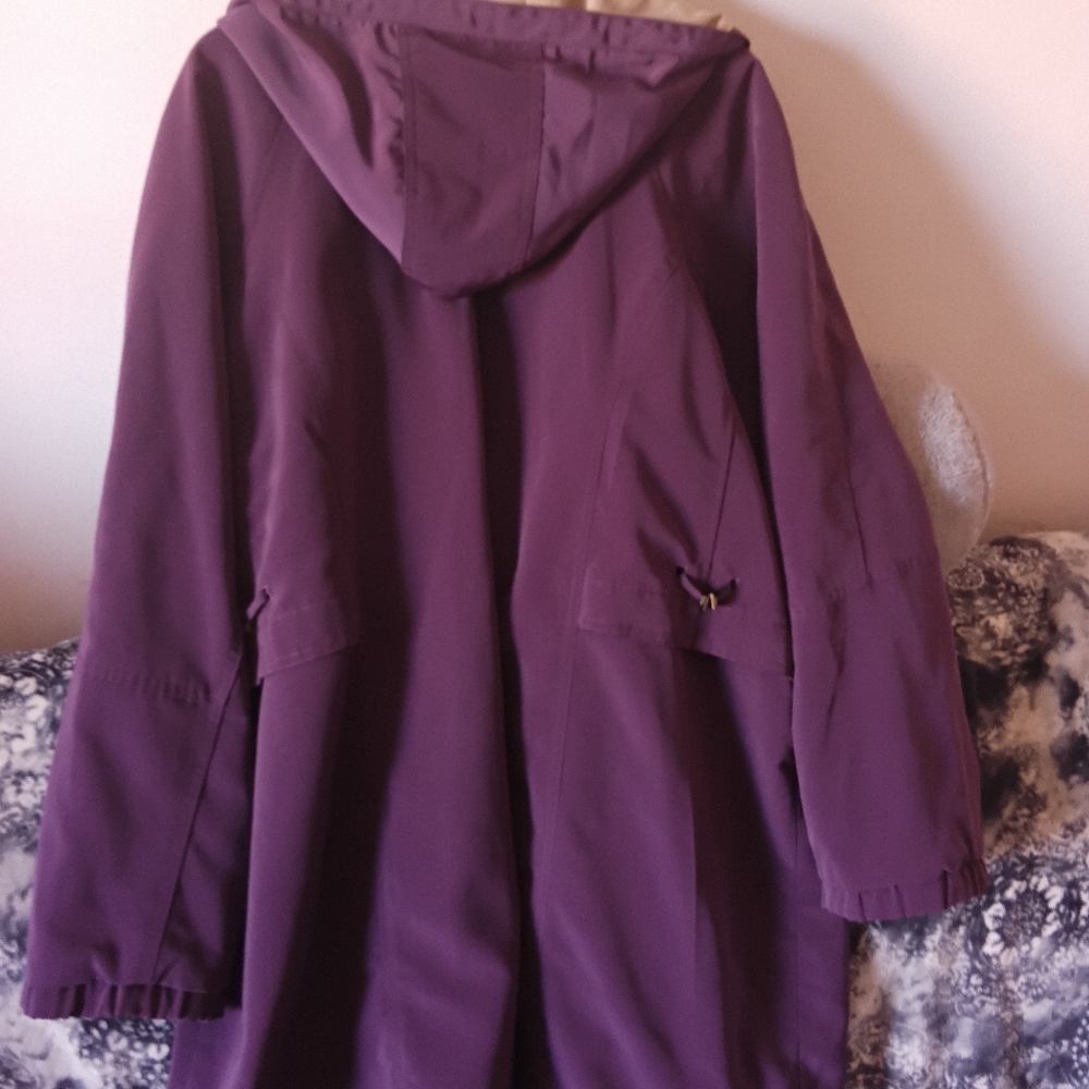 Classic Elements Deep Purple Jacket With Beige Ac… - image 2